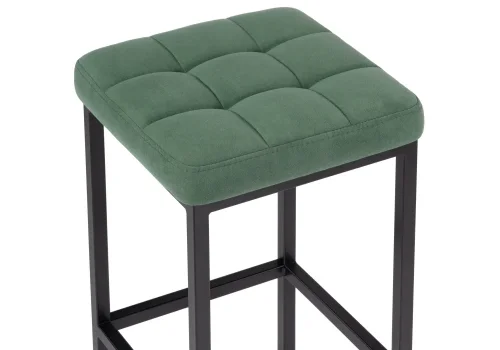 Барный стул Лофт катания изумруд / черный матовый 459857 Woodville, зелёный/велюр, ножки/металл/чёрный, размеры - ****350*350 фото 3