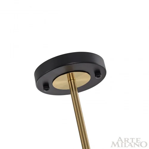 Люстра потолочная LED Ferrara-71040 274802/10 BK/GD Arte Milano белая на 10 ламп, основание чёрное в стиле современный фото 6