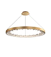 Люстра подвесная LED Рами 07668-80,36 Kink Light прозрачная латунь на 1 лампу, основание латунь в стиле современный кольца