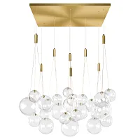 Светильник подвесной LED Pop it 10270/S24 LOFT IT прозрачный на 24 лампы, основание золотое в стиле современный каскад