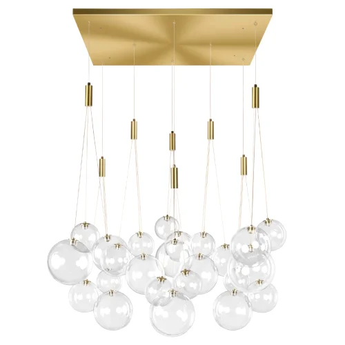 Светильник подвесной LED Pop it 10270/S24 LOFT IT прозрачный на 24 лампы, основание золотое в стиле современный каскад
