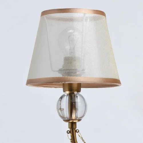 Люстра на штанге Федерика 684011608 MW-Light бежевая на 8 ламп, основание матовое золото в стиле классический  фото 4