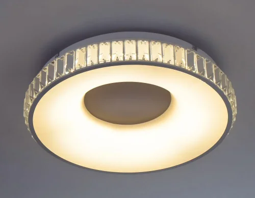 Светильник потолочный LED с пультом 10214/1LED Escada белый на 1 лампу, основание белое в стиле современный с пультом