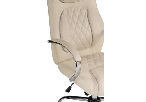 Компьютерное кресло Tron cream 15520 Woodville, кремовый/искусственная кожа, ножки/металл/хром, размеры - *1210***610*700 фото 8