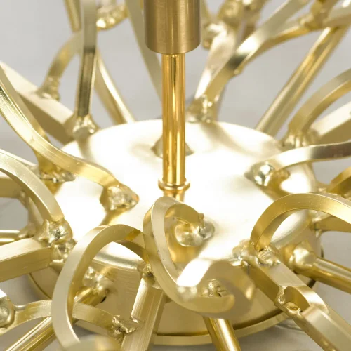 Люстра подвесная Lamar LSP-8597 Lussole белая на 9 ламп, основание матовое золото в стиле флористика ветви фото 3