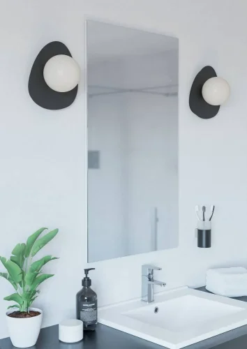 Бра Castrovido 902091 Eglo белый на 1 лампу, основание чёрное в стиле современный шар фото 3 Бра Castrovido 902091 Eglo белый на 1 лампу, основание чёрное в стиле современный шар фото 3