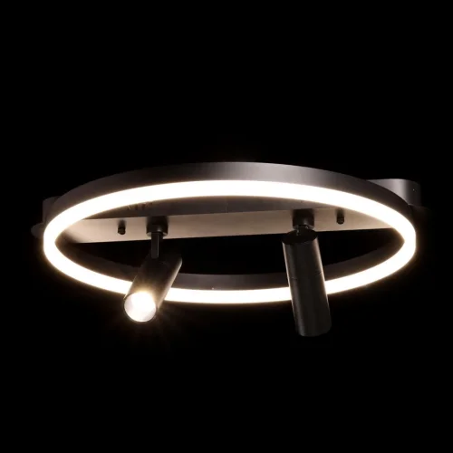 Светильник потолочный LED с пультом Драйв 377013303 DeMarkt чёрный 1 лампа, основание чёрное в стиле хай-тек трубочки с пультом фото 2