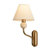 Бра Aurelia FR2058WL-01BS Freya белый на 1 лампу, основание латунь в стиле классический кантри американский Бра Aurelia FR2058WL-01BS Freya белый на 1 лампу, основание латунь в стиле классический кантри американский