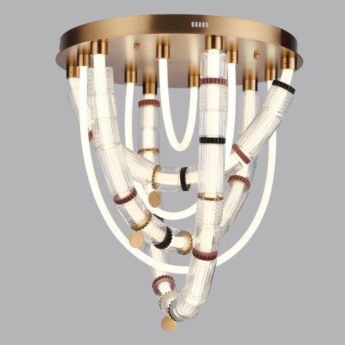 Люстра потолочная LED Collier 5455/80CL Odeon Light прозрачная на 1 лампу, основание латунь античное бронза в стиле современный фото 5
