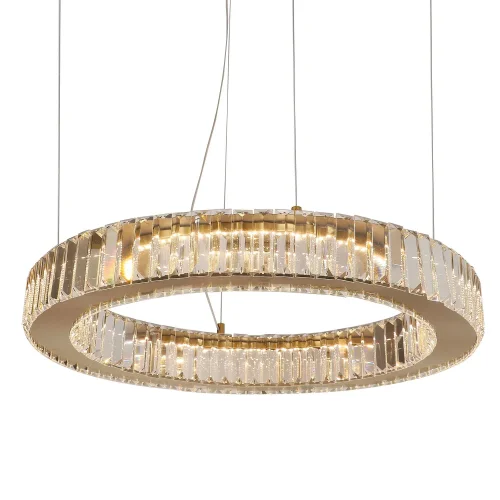 Люстра подвесная LED Manor 4195-6P Favourite прозрачная на 2 лампы, основание золотое в стиле классический кольца фото 5