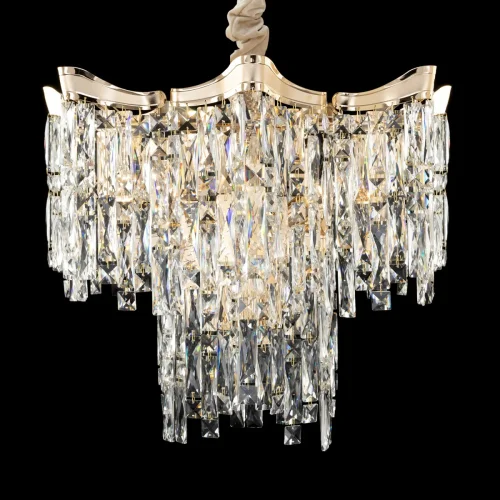 Люстра подвесная хрустальная Моника CL308262 Citilux прозрачная на 13 ламп, основание золотое в стиле классический современный  фото 4