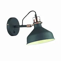 Бра с выключателем LURDI 3329/1W Odeon Light медь чёрный 1 лампа, основание медь чёрное в стиле лофт 