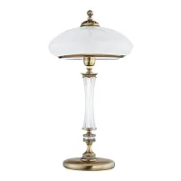 Настольная лампа Farini FAR-LG-1(P) Kutek белая 1 лампа, основание бронзовое металл в стиле классический 