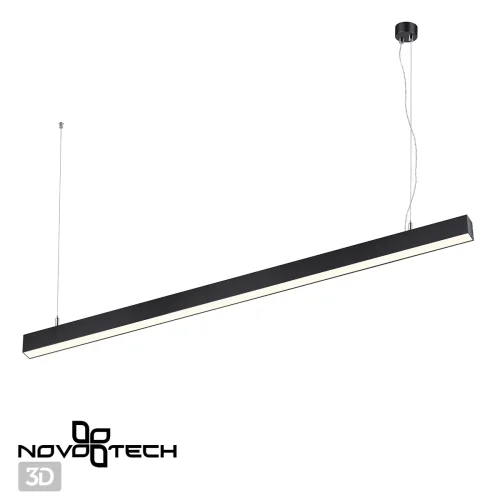 Светильник подвесной LED Iter 358866 Novotech чёрный 1 лампа, основание чёрное в стиле современный минимализм линейный фото 6