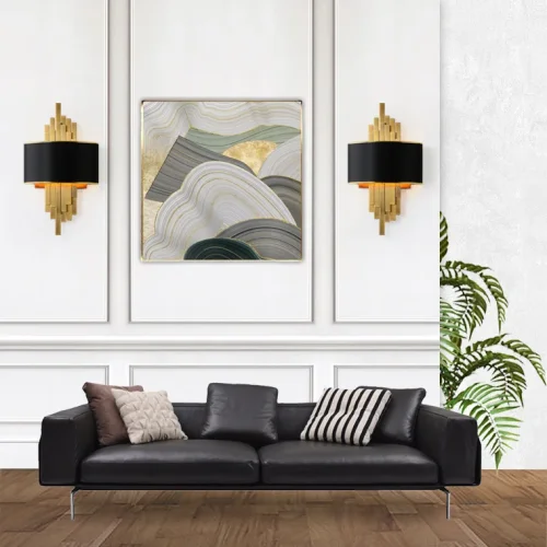 Бра ROMAN 101993-26 ImperiumLoft чёрный на 2 лампы, основание золотое в стиле современный фото 8