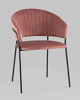 Стул Бруно велюр пыльно-розовый УТ000037665 Stool Group, розовый/велюр, ножки/металл/чёрный, размеры - *820***600*560