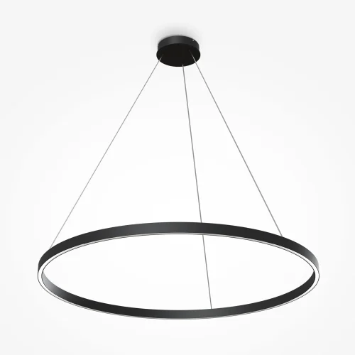 Светильник подвесной LED Rim MOD058PL-L54BK Maytoni чёрный 1 лампа, основание чёрное в стиле современный хай-тек минимализм кольца фото 3