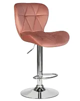 Стул барный 5022-LM BARNY, цвет сиденья пудрово-розовый велюр (MJ9-32), цвет основания хромированная сталь Dobrin, розовый/велюр, ножки/металл/хром, размеры - 890*1100***460*540
