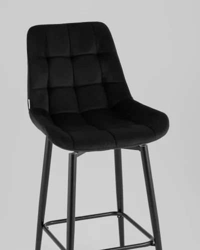 Стул барный Флекс с поворотным механизмом велюр черный УТ000040031 Stool Group, чёрный/велюр, ножки/металл/чёрный, размеры - ***** фото 7