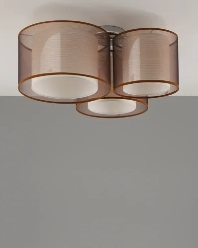 Люстра потолочная Room V10623-3C Moderli белая коричневая на 3 лампы, основание хром в стиле современный  фото 4