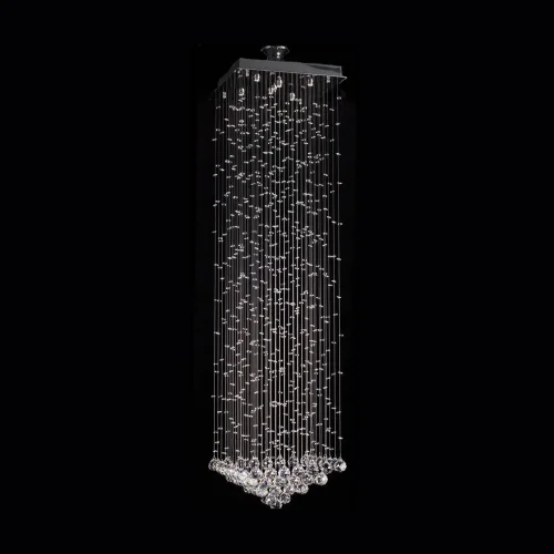 Люстра хрустальная каскадная Tesoro H 1.4.40.106 N Dio D'Arte прозрачная на 6 ламп, основание никель в стиле современный 