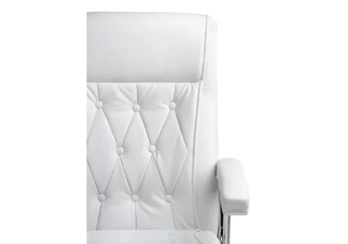 Компьютерное кресло Class white 15255 Woodville, белый/искусственная кожа, ножки/металл/хром, размеры - *1540***650*730 фото 9