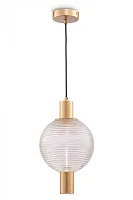 Светильник подвесной Rueca P060PL-01BS Maytoni прозрачный 1 лампа, основание латунь в стиле современный шар