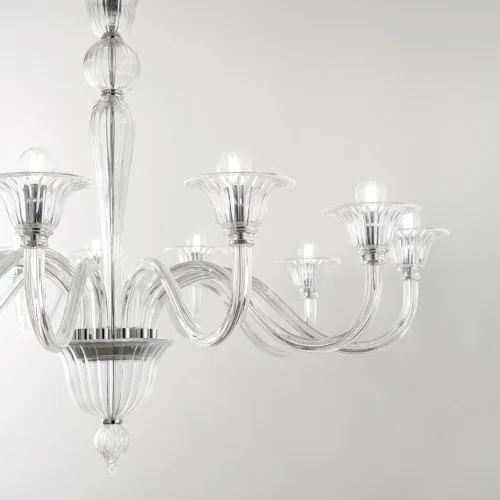 Люстра подвесная BRIGITTA SP12 TRASPARENTE Ideal Lux прозрачная на 12 ламп, основание прозрачное в стиле классический  фото 2