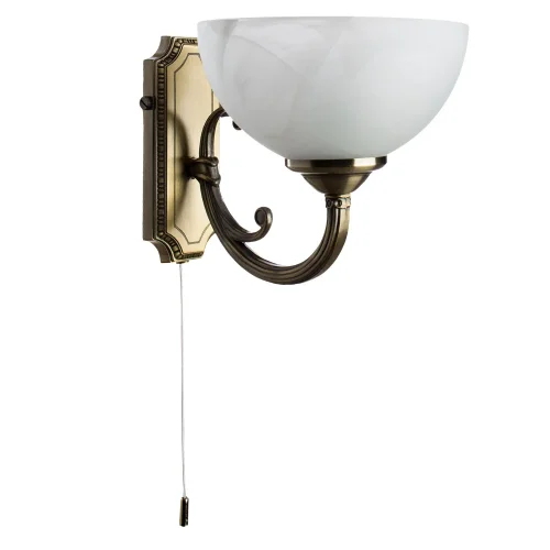 Бра  С выключателем WINDSOR WHITE A3777AP-1AB Arte Lamp белый на 1 лампа, основание античное бронза в стиле классический 