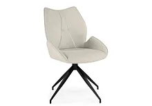 Стул на металлокаркасе Miranda 360 крутящийся beige / black 15847 Woodville, бежевый/кашемир, ножки/металл/чёрный, размеры - ****540*610
