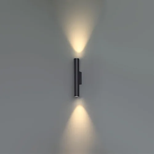 Настенный светильник LED уличный Tubus 7105/6WL Odeon Light уличный IP54 чёрный на 1 лампу, плафон чёрный в стиле хай-тек современный LED фото 4