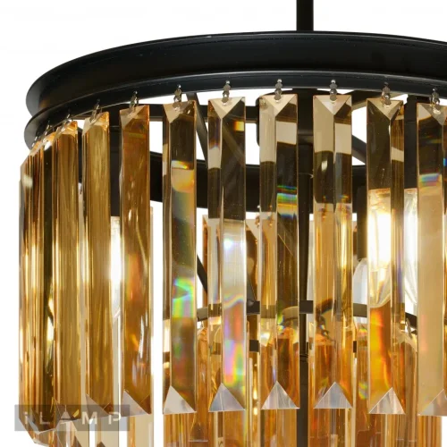 Люстра подвесная Triumph 7382/3+1P CR iLamp янтарная на 4 лампы, основание чёрное в стиле современный  фото 4