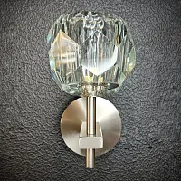 Бра RH Boule de Cristal Single Sconce Никель 196952-22 ImperiumLoft прозрачный 1 лампа, основание никель в стиле арт-деко 