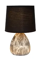 Настольная лампа Marmo 47508/81/30 Lucide чёрная 1 лампа, основание серое белое керамика в стиле классический 