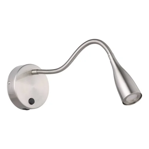 Бра с выключателем LED Olivandino 901783 Eglo матовый никель на 1 лампу, основание матовое никель в стиле современный гибкая ножка для чтения