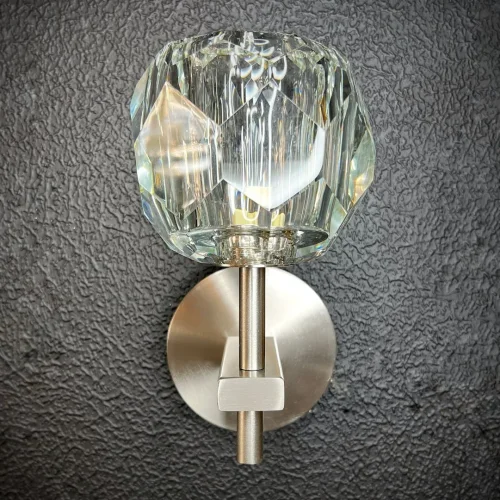 Бра RH Boule de Cristal Single Sconce Никель 196952-22 ImperiumLoft прозрачный на 1 лампа, основание никель в стиле арт-деко 