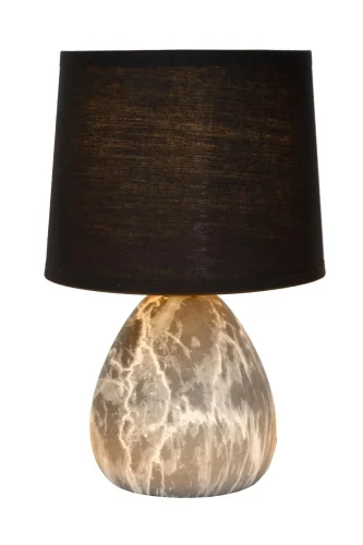 Настольная лампа Marmo 47508/81/30 Lucide чёрная 1 лампа, основание серое белое керамика в стиле классический 