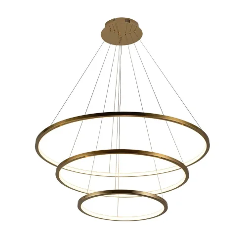 Светильник подвесной LED Ring 10015/3 LOFT IT золотой 3 лампы, основание золотое в стиле современный хай-тек кольца фото 3