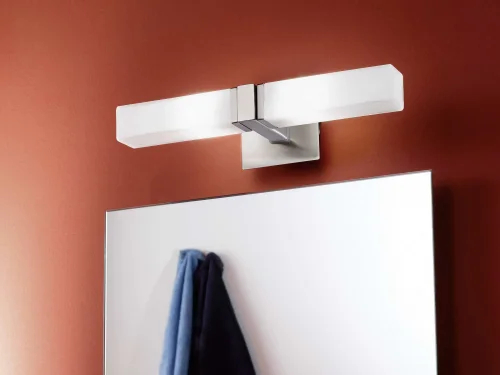 Светильник для ванной PALERMO 88284 Eglo белый на 2 лампы, основание никель серое в стиле современный  фото 2