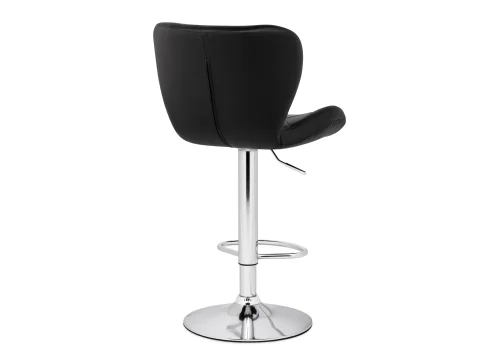 Барный стул Porch black / chrome 15507 Woodville, чёрный/искусственная кожа, ножки/металл/хром, размеры - *1100***470*530 фото 4