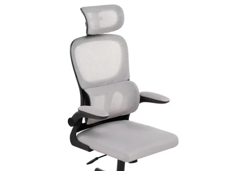 Компьютерное кресло Sprut light gray 15790 Woodville, серый/сетка, ножки/пластик/чёрный, размеры - *1270***640*670 фото 7