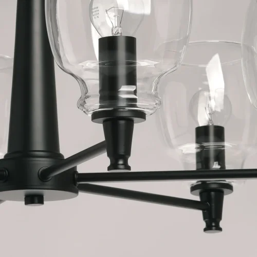 Люстра на штанге Джестер 104012906 MW-Light прозрачная на 6 ламп, основание чёрное в стиле современный  фото 7