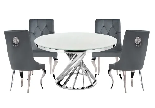 Обеденная группа Дакуто gray / white 599484 Woodville на 1 , основание в стиле современный скандинавский 
