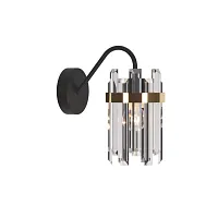 Бра Pavarolo OML-67711-01 Omnilux прозрачный на 1 лампу, основание чёрное в стиле современный 