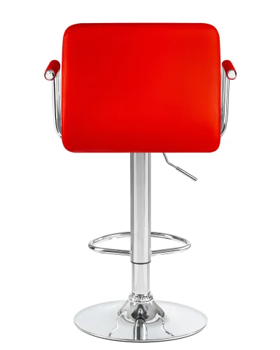 Стул барный 5011-LM KRUGER ARM,  цвет сиденья красный, цвет основания хром Dobrin, красный/экокожа, ножки/металл/хром, размеры - 920*1130***515*490 фото 5