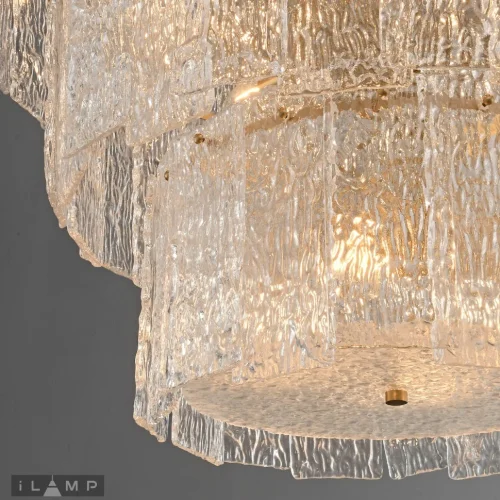 Люстра подвесная Manhattan P6315-D800 BR iLamp прозрачная на 18 ламп, основание латунь в стиле классический  фото 9