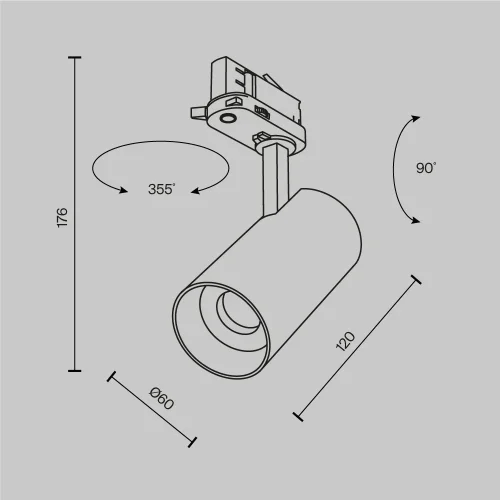 Трековый светильник Focus Led Trinity 2700-5000K 12Вт 36° TR197-3-12WCCT-M-B Maytoni чёрный для шинопроводов серии Focus Led чёрный фото 12