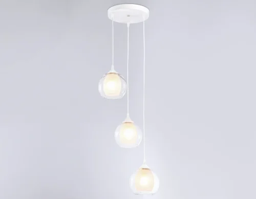 Светильник подвесной TR3540 Ambrella light белый 3 лампы, основание белое в стиле классический современный каскад фото 5