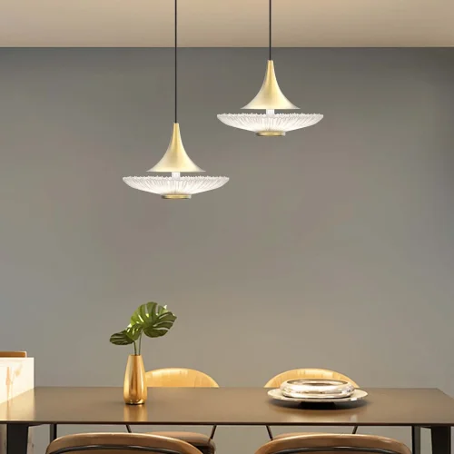 Светильник подвесной LED Wilet 4657-1P Favourite прозрачный на 1 лампу, основание золотое в стиле современный фото 4
