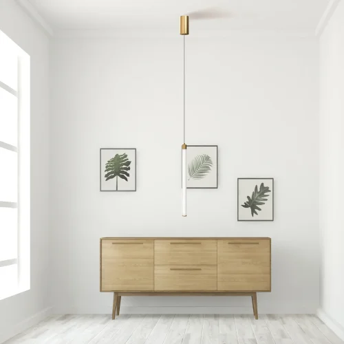 Светильник подвесной LED Ray P022PL-L20G3K Maytoni белый на 1 лампу, основание золотое в стиле современный трубочки фото 11